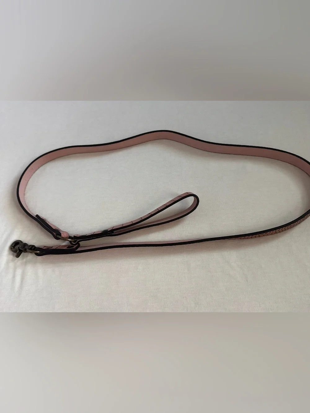 Freebird by Steven Pink Croc-Embossed Leather Dog Leash